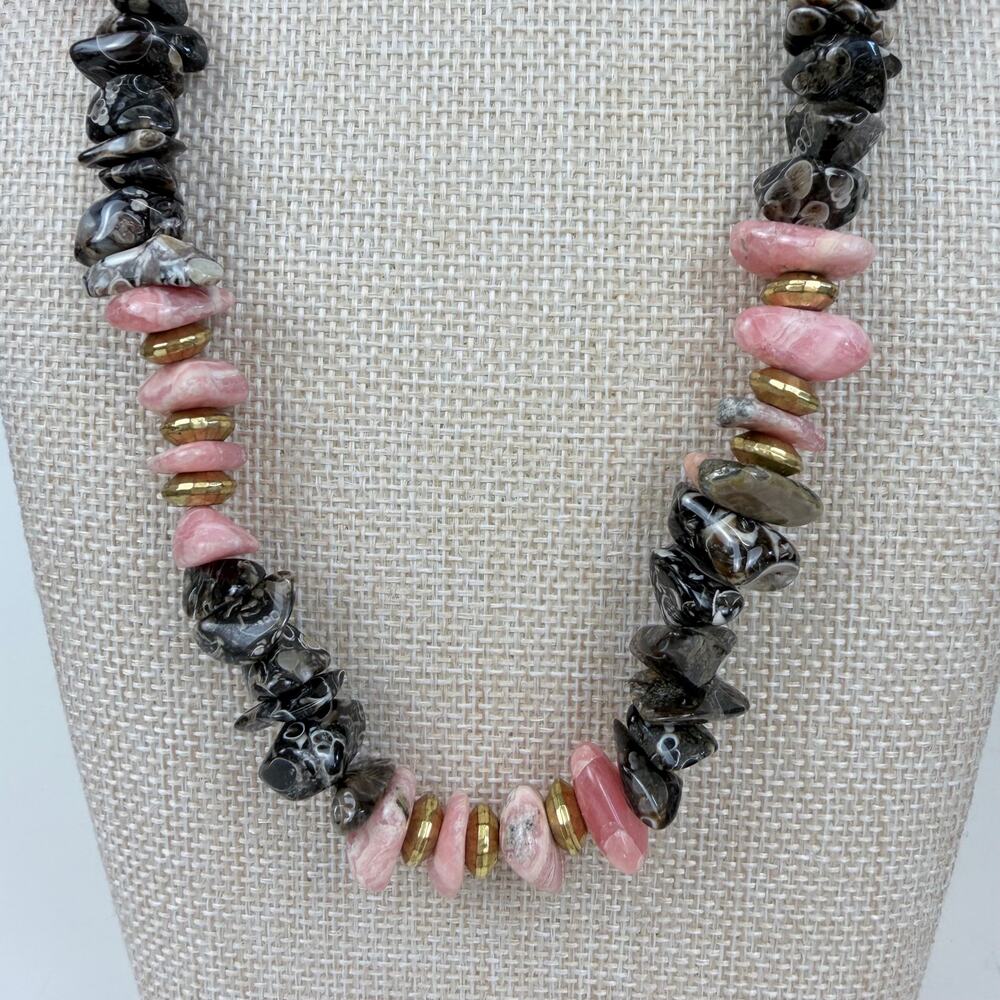 Tumbled Rhodonite Necklace - Picture 7 of 10